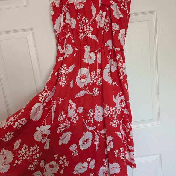 Vintage Red and White Summer Dress - Picture 4 of 6